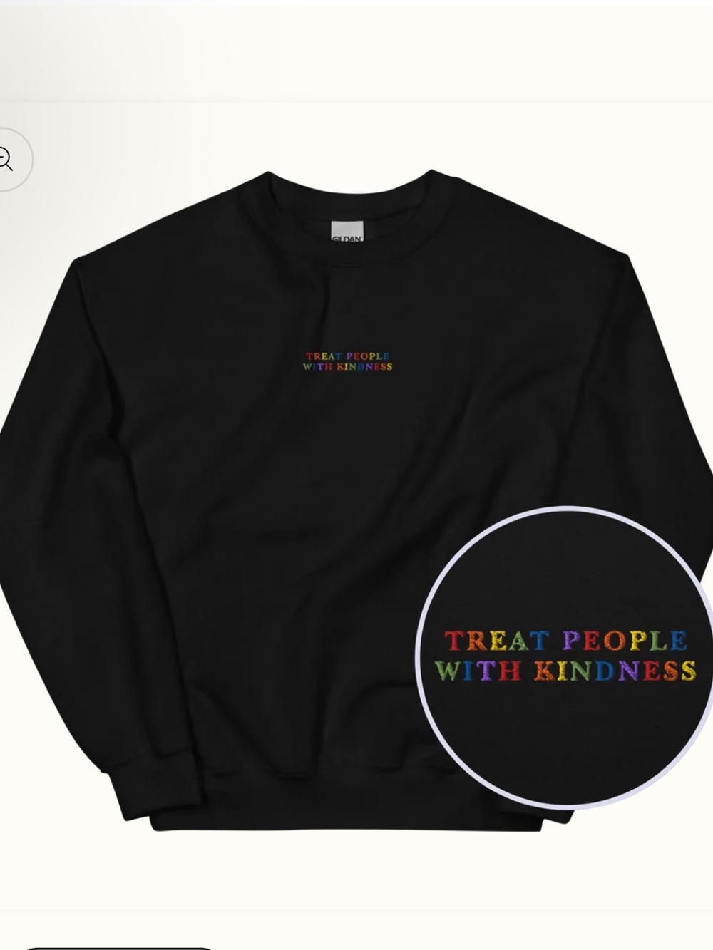 Black 'Treat People With Kindness' Crewneck Sweatshirt - Girl Gang Canada